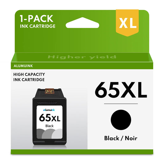 65XL Ink Cartridge 1 Pack Black Replacement for HP DeskJet 3772 3755 3722 3752 3700 2600 Printer