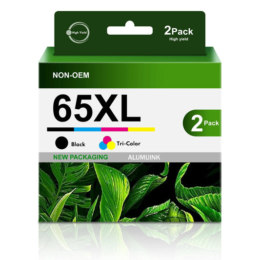 65XL Ink High yield Replacement for HP Printer (Black, Tri-Color, 2-Pack)